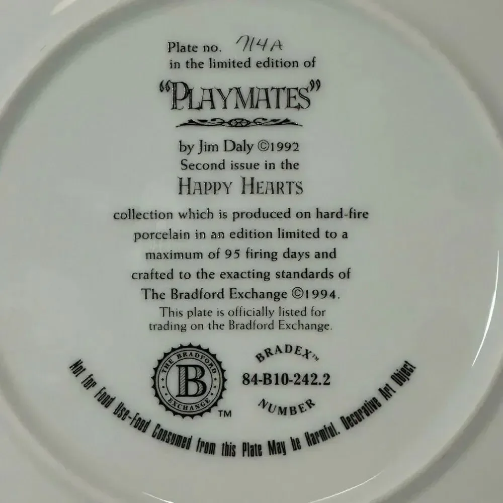 Vintage Bradford Exchange “Playmates” by Jim Daly 1992
